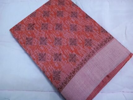 Brown color cotton saree