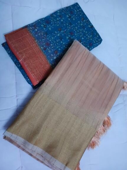 Sandal color cotton saree